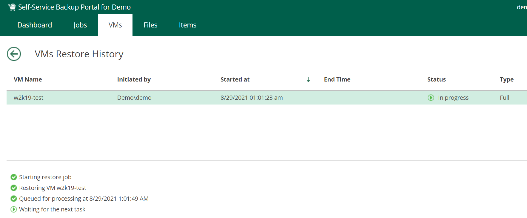 vprotect-vm-page-restore-status